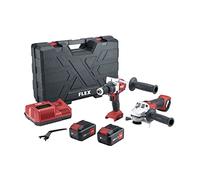 Lot Perceuse à percussion PD 2G 18.0-EC + Meuleuse ID 1/4' 18.0-EC FLEX + 2 batterie 5.0Ah, chargeur - 516198