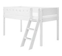 FLEXA Lit mi hauteur Lit mi-hauteur WHITE 90x200 avec échelle inclinée G