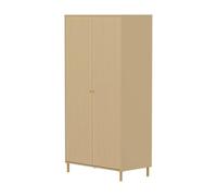 Flexa Saga Armoire 2 Portes a facades rainurees Beige Sable Oat Pieds et | Flexa - ref. 81-42508-536 - 5706459182377 - dim. 55x100x200cm - Beige - Materiaux mixtes