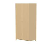 Flexa Saga Armoire 2 Portes a facades rainurees Beige Sable Oat Pieds | Flexa - ref. 81-42508-112 - 5706459182346 - dim. 55x100x200cm - Beige - Materiaux mixtes