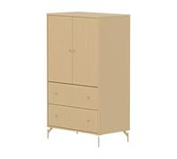 Flexa Saga Armoire 2 Portes et 2 tiroirs a facades rainurees Beige Sable | Flexa - ref. 81-42504-112 - 5706459182100 - dim. 45x75x130cm - Beige - Materiaux mixtes