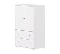 Flexa Saga Armoire 2 Portes et 2 tiroirs a facades rainurees Blanche | Flexa - ref. 81-42502-95 - 5706459182025 - dim. 45x75x120cm - Blanc - Materiaux mixtes