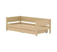 Flexa White Banquette-lit 90 x 200 cm avec Dossier et 2 tiroirs Beige Sable | Flexa - ref. 90-10756-112 - 5706459190587 - dim. 210x101x67cm - Beige - Materiaux mixtes