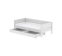 Flexa White Banquette-lit 90 x 200 cm avec Dossier et 2 tiroirs Blanc | Flexa - ref. 90-10756-40 - 5706459085647 - dim. 210x101x67cm - Blanc - Materiaux mixtes