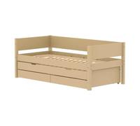 Flexa White Banquette-lit 90 x 200 cm avec Dossier Lit gigogne et 2 | Flexa - ref. 90-10760-112 - 5706459190594 - dim. 210x101x81cm - Beige - Materiaux mixtes