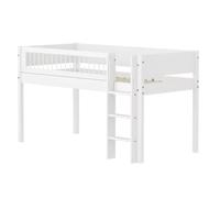 Flexa White Lit mi-Hauteur avec echelle Droite 90 x 200 cm Barriere a | Flexa - ref. 80-17344-40 - 5706459179513 - dim. 210x109x120cm - Blanc - Materiaux mixtes