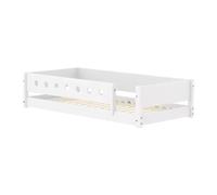 Flexa White Lit Montessori Bas 90 x 200 cm avec Barriere Arriere et | Flexa - ref. 80-17010-40 - 5706459190822 - dim. 210x101x47cm - Blanc - Materiaux mixtes