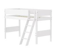 Flexa white lit sureleve avec echelle inclinee 90 x 200 cm barriere pleine blanc