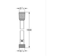 GROHE - Flexible de douche - VitalioFlex Trend - 150 cm - Noir mat