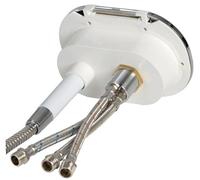 Flexible de douche ovale en nylon, blanc, 4 m, 1 pièce