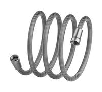 Flexible De Douche Tuyau de douche à main anti-enroulement 1,5/2 mètre, interface universelle, flexible, haute pression, en nylon galvanisé(Silver-2Meter)