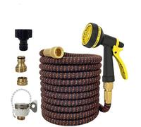 Flexible de lavage de voiture extensible à haute pression de 7,6 m à 60 m, 3 x télescopiques, pistolet à eau haute pression, mode réglable, irrigation (38,1 m)