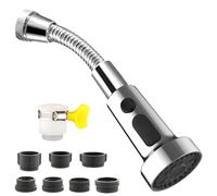 Flexible Mousseur Robinet M24, Douchette evier Cuisine avec Tuyau, Rallonge Embout Robinet Cuisine Economiseur D'eau pour Robinet, Extension Brise Jet Robinet, Prolongé Robinet Filtre avec Adaptateur