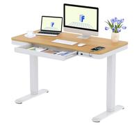 FLEXISPOT Bureau Assis Debout 120x60, Tiroir, USB-C, Verrouillage Enfant | Plateau monobloc FSC, tiroir, commande encastrée, USB-C, verrouillage enfant, anti-collision, 4 mémoires, garantie 7 ans