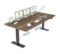 FLEXISPOT Bureau Assis Debout 200 x 80 cm avec 2 Moteurs Puissants, Bureau Stable Réglable en Hauteur, Table Électrique avec Fonction Mémoire (Noir + Marron)