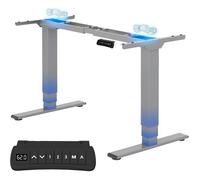 FlexiSpot Bureau Assis Debout Électrique 2 Moteurs,Charge 160kg,3 Colonnes,Rappel de Sédentarité,Système Anti-collision,Gris