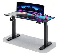 FLEXISPOT Bureau Gaming Assis Debout Électrique 120×70 cm, Double Moteur Silencieux, Réglage Hauteur avec Mémoire & Anti-Collision, Plateau Anti-Rayures 5 Couches, Structure Métal Renforcée Noir LED