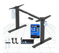 FLEXISPOT Bureau Assis Debout Électrique, Cadre de Bureau Réglable en Hauteur en Acier avec Panneau de Contrôle Digital, Équippé du Système Anti-Collision，Noir