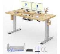 FLEXISPOT E1 Pro Bureau Assis Debout 160x80cm, 2 Moteurs, Bois Massif | Plateau 27mm Robuste, Charge 100kg, Système Anti-Collision, Commande 4 Mémoires, Idéal pour Bureau ou Télétravail