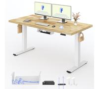 FLEXISPOT E1 Pro Bureau Assis Debout 160x80cm, 2 Moteurs, Bois Massif | Plateau 27mm Robuste, Charge 100kg, Système Anti-Collision, Commande 4 Mémoires, Idéal pour Bureau ou Télétravail
