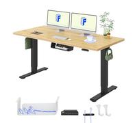 FLEXISPOT E1 Pro Bureau Assis Debout 160x80cm, 2 Moteurs, Plateau en Bambou | Plateau en Bambou 25mm Écoresponsable, Charge 100kg, Anti-Collision, Commande 4 Mémoires, Idéal pour Bureau ou Télétravail