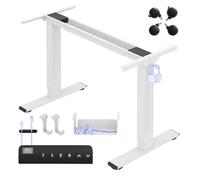 FLEXISPOT E1 Pro Bureau Assis Debout Électrique 2 Moteurs à roulettes | Compatible Plateaux 120-180 cm, Charge 100 kg, Panneau 4 mémoires, Garantie 5 ans, Blanc