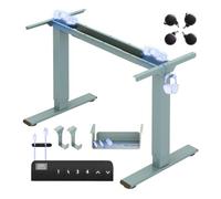 FLEXISPOT E1 Pro Bureau Assis Debout Électrique 2 Moteurs à roulettes | Compatible Plateaux 120-180 cm, Charge 100 kg, Panneau 4 mémoires, Garantie 5 ans, Bleu