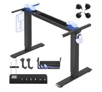 FLEXISPOT E1 Pro Bureau Assis Debout Électrique 2 Moteurs à roulettes | Compatible Plateaux 120-180 cm, Charge 100 kg, Panneau 4 mémoires, Garantie 5 ans, Noir