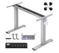 FLEXISPOT E1 Pro Bureau Assis Debout Électrique 2 Moteurs à roulettes | Compatible Plateaux 120-180 cm, Charge 100 kg, Panneau 4 mémoires, Garantie 5 ans, Gris