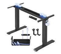 FLEXISPOT E1 Pro Bureau Assis Debout Électrique 2 Moteurs Hauteur Réglable | Compatible plateaux 120-180 cm, charge 100 kg, panneau 4 mémoires, garantie 5 ans, Noir