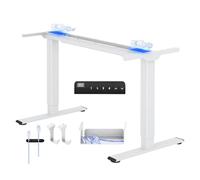 FlexiSpot Bureau Assis Debout à 2 Moteurs, Bureau Réglable Électrique avec 4 Mémoire et Aniti-Collusion, Charge 100kg, Blanc