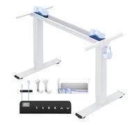 FLEXISPOT E1 Pro Bureau Assis Debout Électrique à 2 Moteurs Charge 100kg, Bureau Réglable en Hauteur en Acier avec Panneau Smart à Fonctions Mémoires, Système Anti-Collision, Blanc