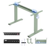 FLEXISPOT E1 Pro Bureau Assis Debout Électrique avec Multiprise Intégrée | Compatible plateaux 120-180 cm, charge 100 kg, multiprise intégrée, 4 mémoires, garantie 5 ans, Vert