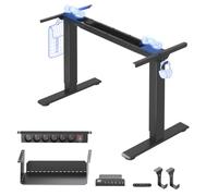 FLEXISPOT E1 Pro Bureau Assis Debout Électrique avec Multiprise Intégrée | Compatible plateaux 120-180 cm, charge 100 kg, multiprise intégrée, 4 mémoires, garantie 5 ans, Noir
