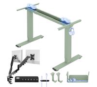 FLEXISPOT E1 Pro Bureau Assis Debout Électrique avec Support Double Écran | Compatible plateaux 120-180 cm, charge 100 kg, support double écran 17-32", 4 mémoires, garantie 5 ans, Vert
