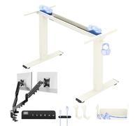 FLEXISPOT E1 Pro Bureau Assis Debout Électrique avec Support Double Écran | Compatible plateaux 120-180 cm, charge 100 kg, support double écran 17-32", 4 mémoires, garantie 5 ans, Mousse