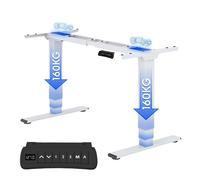 FlexiSpot EC5-Pro Bureau Assis Debout Électrique 2 Moteurs,Charge 160kg,3 Colonnes,Rappel Sédentarité,Système Anti-collision,Blanc