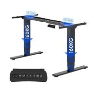 FlexiSpot EC5-Pro Bureau Assis Debout Électrique 2 Moteurs,Charge 160kg, 3 Colonnes,Rappel Sédentarité,Système Anti-collision,Noir