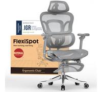 FLEXISPOT ErgoX Pro Chaise Bureau avec Repose-Pieds, Charge 300kg | Chaise Gmaing avec Appui-tête 4D et Accoudoirs 5D, Dossier Intégré et Soutien Lombaire, pour le Bureau et les Jeux, Gris