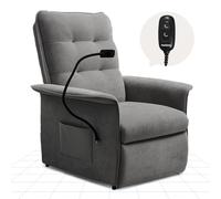 FLEXISPOT Fauteuil Relax Électrique avec Support Téléphone, Fauteuil Inclinable avec Dossier Réglable 105°-155°, Fauteuil TV pour Chambre, Salon et Home Cinéma, Gris Foncé