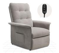 FLEXISPOT Fauteuil Relax Électrique, Fauteuil Inclinable avec Dossier Réglable 105°-155°, Fauteuil TV pour Chambre, Salon et Home cinéma, Gris Clair