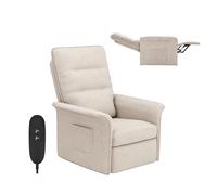 FLEXISPOT Fauteuil Relax Électrique Inclinable 105°-155°,Fauteuil TV Ergonomique avec Repose-Pieds Intégré,Mousse Haute Densité,Charge 150 kg,Gain de Place,Salon,Chambre, Home Cinéma,Beige