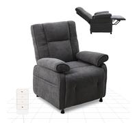 FLEXISPOT Fauteuil Relax Électrique Inclinable 95°-155°,Fauteuil TV Ergonomique avec Repose-Pieds Intégré,Rembourrage Épais Haute Densité,Poche Latérale,pour Salon,Chambre et Home Cinéma,Gris Foncé