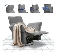 FlexiSpot Fauteuil Relaxant Électrique XR8 Cradle, Inclinable, Pivotant, Appuie-Tête 3D, Accoudoirs,Dossier Réglables, Gris