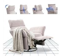 FlexiSpot Fauteuil Relaxant Électrique XR8 Cradle, Inclinable, Pivotant, Appuie-Tête 3D, Accoudoirs,Dossier Réglables,Beige