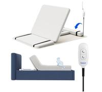 FlexiSpot Lit Électrique 90×190, Sommier à Lattes, Mécanisme de Levage Réglable pour Matelas, Avec Télécommande magnétique, Blanc