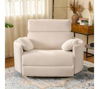 FLEXISPOT Mochi Pro Zero-Wall XXL Fauteuil Relax Électrique 1,5 Place, Assise Large 90 cm, Fauteuil TV pour Grandes Tailles, Home Cinéma, Protection Anti-Pincement, USB/Type-C, Chenille Beige