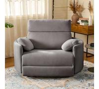 FLEXISPOT Mochi Pro Zero-Wall XXL Fauteuil Relax Électrique 1,5 Place, Assise Large 90 cm, Fauteuil TV pour Grandes Tailles, Home Cinéma, Protection Anti-Pincement, USB/Type-C, Chenille Gris