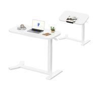 FlexiSpot Table d'appoint H5 - Bureau Réglable en Hauteur avec Plateau Inclinable, Table de Lit Mobile pour Canapé, Blanc