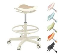 FLEXISPOT Tabouret de Bureau, Bascule à 360°avec Repose-pieds | Tabouret Assis-Debout, Hauteur Réglable 58.5-83 cm, Capacité de 136 kg, Siège Ergonomique Épais à 3 Couches, Multicolore